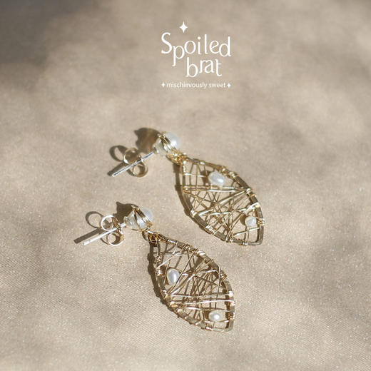 SpoiledBart Jewelry 14K注金 天然珍珠 光影系列  设计感 耳钉 商品图0