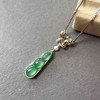 冰种飘阳绿翡翠福豆吊坠18k白金钻石镶嵌 商品缩略图1
