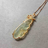 翡翠高冰种黄翡蝶恋花18k黄金钻石镶嵌 商品缩略图6