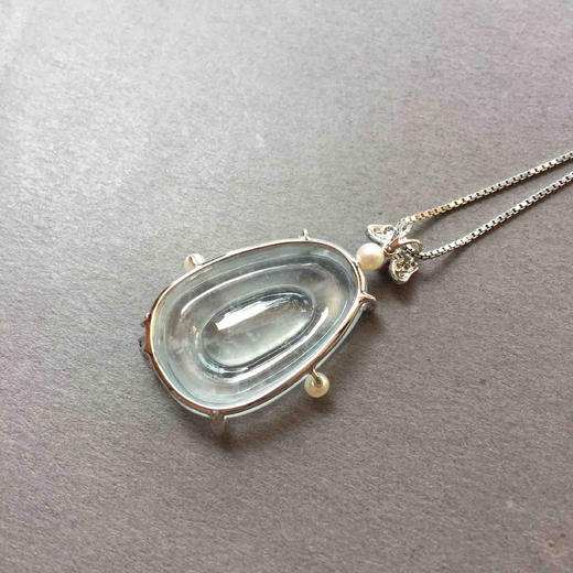 翡翠玻璃种雪花棉福在眼前18k白金钻石镶嵌 商品图3