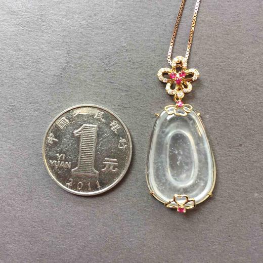 翡翠玻璃种雪花棉福在眼前18k黄金钻石镶嵌 商品图3