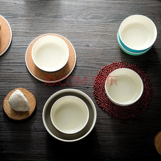 剑林 创意日韩欧式陶瓷器餐具小汤碗大米饭碗4.5英寸家用碗甜品碗 北欧印象 白色 商品图3