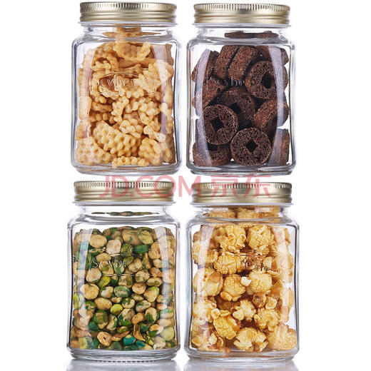 喜碧（Scybe）莫格拧盖方形加厚玻璃密封罐储藏瓶 500ml 4件套 商品图1