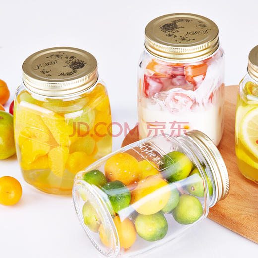 喜碧（Scybe）莫格拧盖方形加厚玻璃密封罐储藏瓶 500ml 4件套 商品图2