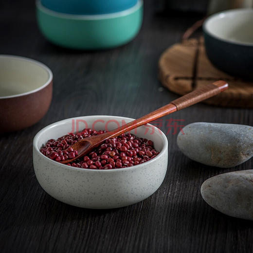 剑林 创意日韩欧式陶瓷器餐具小汤碗大米饭碗4.5英寸家用碗甜品碗 北欧印象 白色 商品图2