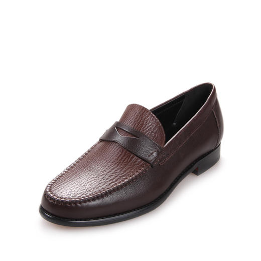 内联升男鞋低帮鞋手工摔纹海豹皮皮鞋3377b