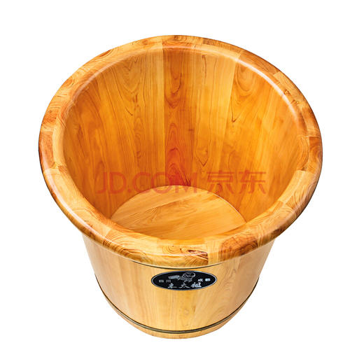 木太祖木桶 泡脚桶 足浴木盆 41cm香柏木厚边带盖洗脚木桶系列 商品图0