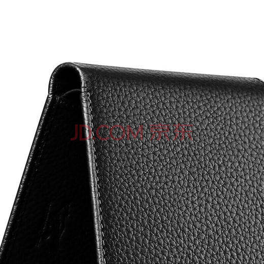 七匹狼（SEPTWOLVES）男士短款钱包 头层牛皮革两折横款皮夹 多功能驾驶证卡包 3A1313245-01黑色 商品图3