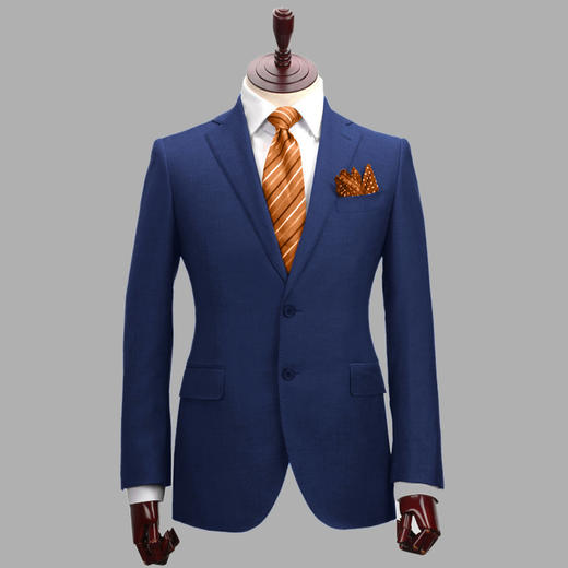 男士100%羊毛半麻衬工艺单排两粒扣西服西装套装 商品图1