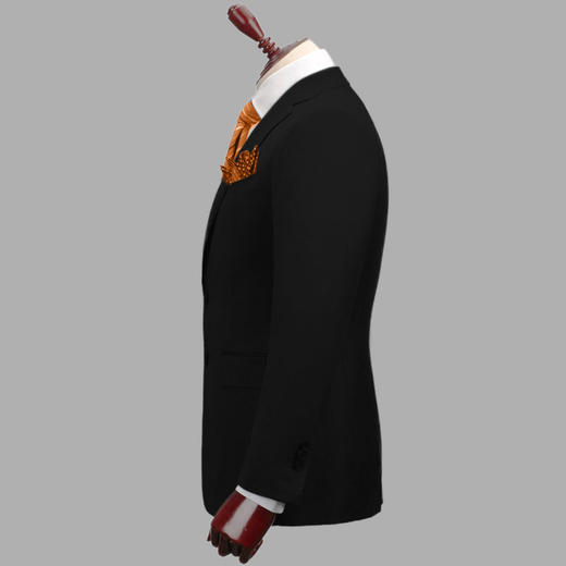 男士100%羊毛半麻衬工艺单排两粒扣西服西装套装 商品图11