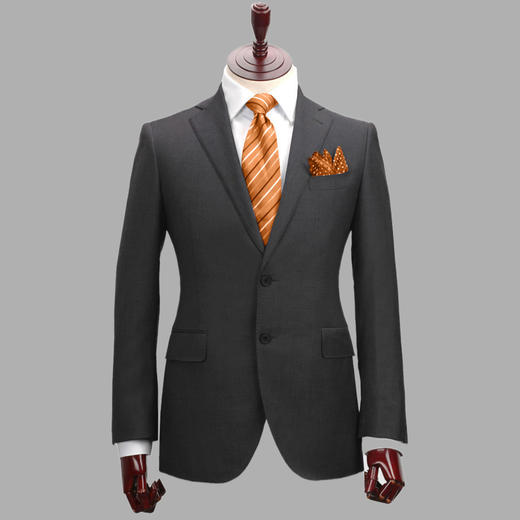 男士100%羊毛半麻衬工艺单排两粒扣西服西装套装 商品图5