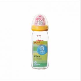 保税区直发  日本Pigeon/贝亲 母乳实感哺乳瓶　耐热玻璃 240ml