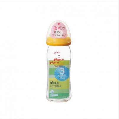 保税区直发  日本Pigeon/贝亲 母乳实感哺乳瓶　耐热玻璃 240ml 商品图0