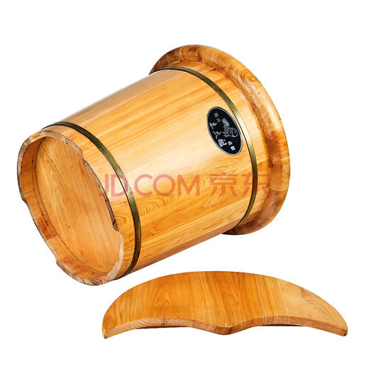 木太祖木桶 泡脚桶 足浴木盆 41cm香柏木厚边带盖洗脚木桶系列 商品图3