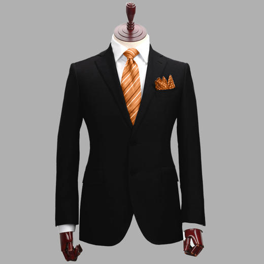 男士100%羊毛半麻衬工艺单排两粒扣西服西装套装 商品图9