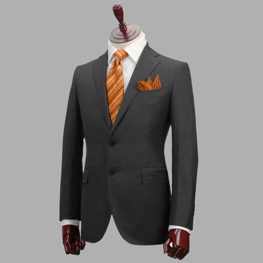 男士100%羊毛半麻衬工艺单排两粒扣西服西装套装 商品图6
