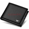 七匹狼（SEPTWOLVES）男士短款钱包 头层牛皮革两折横款皮夹 多功能驾驶证卡包 3A1313245-01黑色 商品缩略图0