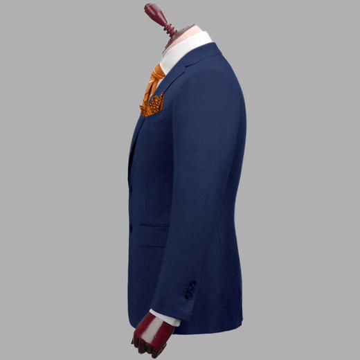 男士100%羊毛半麻衬工艺单排两粒扣西服西装套装 商品图2