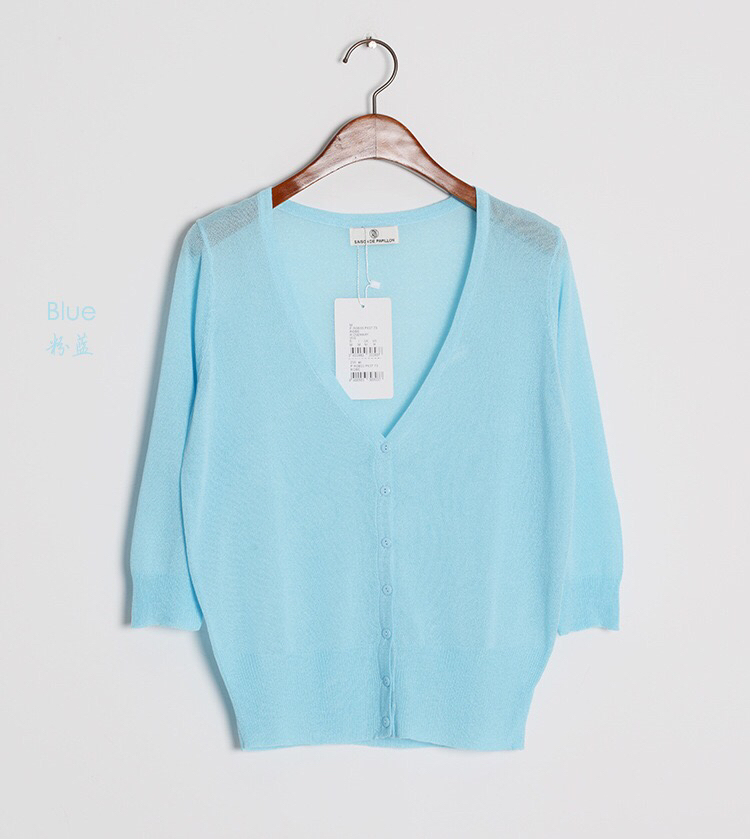 果冻色夏季空调衫防晒开衫针织小外套冰丝罩衫