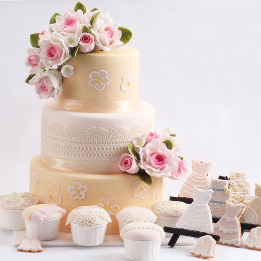玫瑰之恋婚礼蛋糕 商品图0