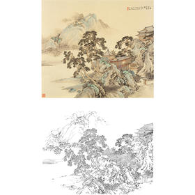 工笔山水白描底稿-斗方小品册页-李子牧-LQ16