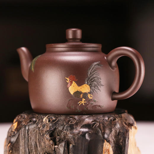 金鸡报晓徐国良大师手工紫砂壶