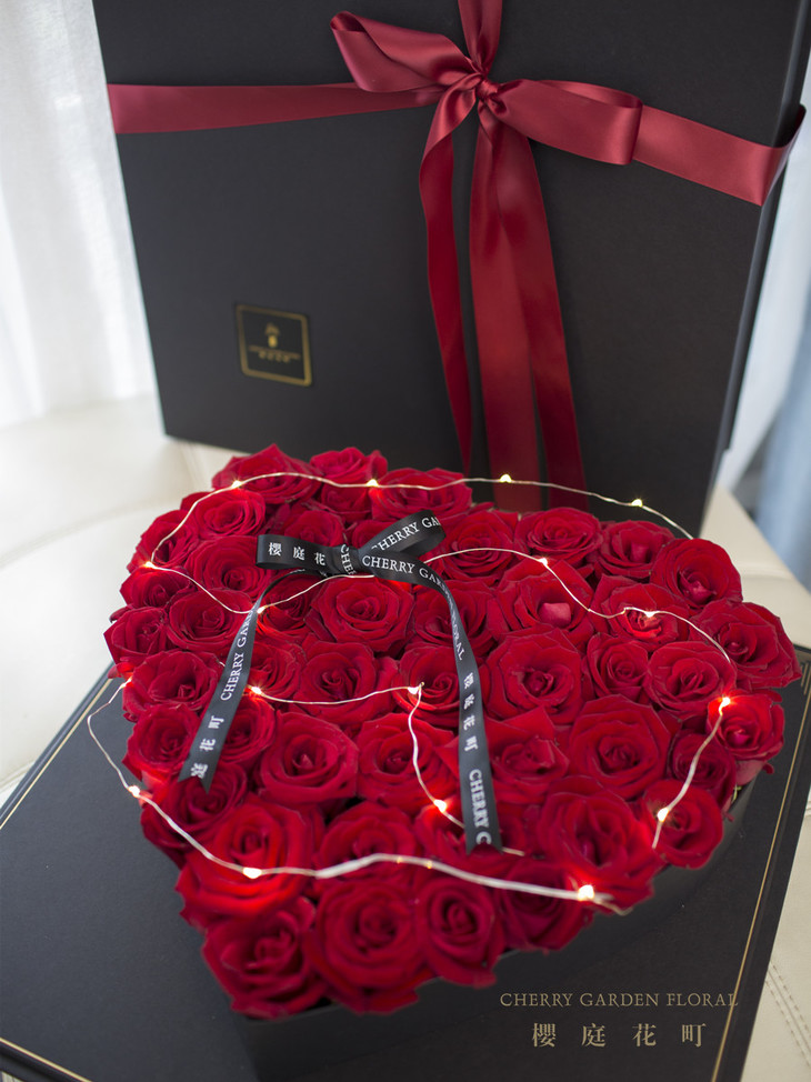 【炽爱】巨型心形火热红玫瑰花盒