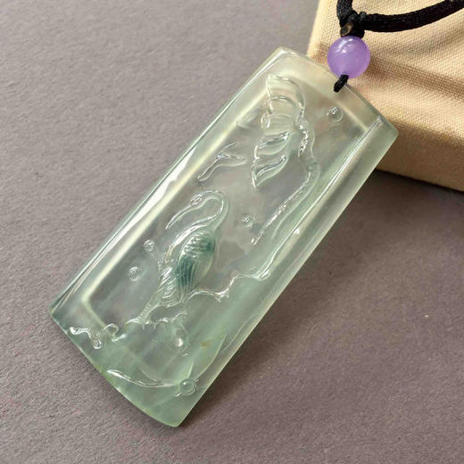 翡翠高冰种飘花大牌子一路连科 商品图0