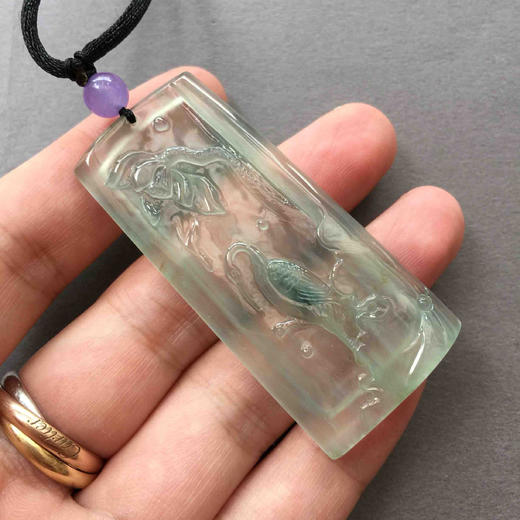 翡翠高冰种飘花大牌子一路连科 商品图5