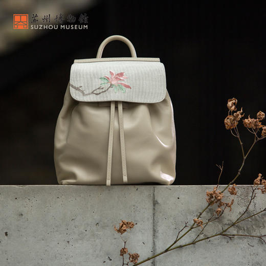 沈周玉兰缂丝双肩背包
