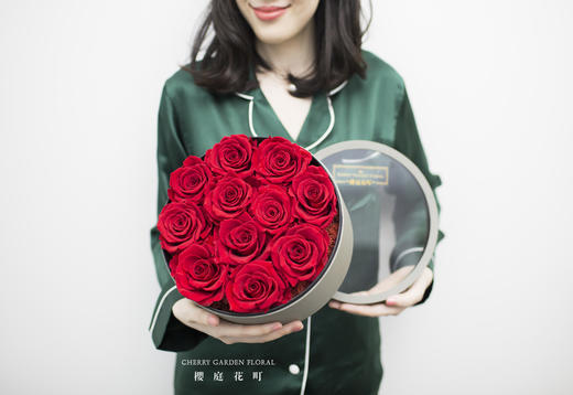 七夕 永恒的爱 经典永生红玫瑰透明盖花盒8月27日上午时段中盒 樱庭花町
