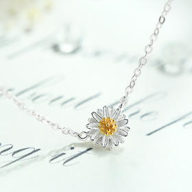 Winy925纯银小雏菊项链送女友闺蜜节日生日礼物