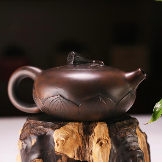 【莲座壶】波本窑手工紫陶壶