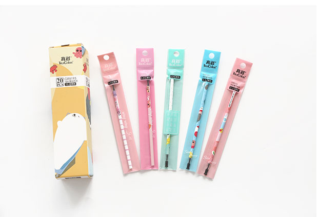 三年二班盒装笔芯全针管中性笔芯替芯黑色水笔芯20支学习文具