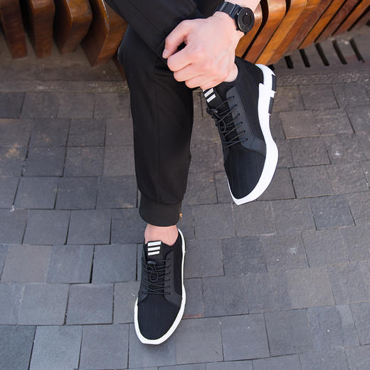 运动内增高男鞋网面网鞋休闲隐形增高鞋男透气 商品图2