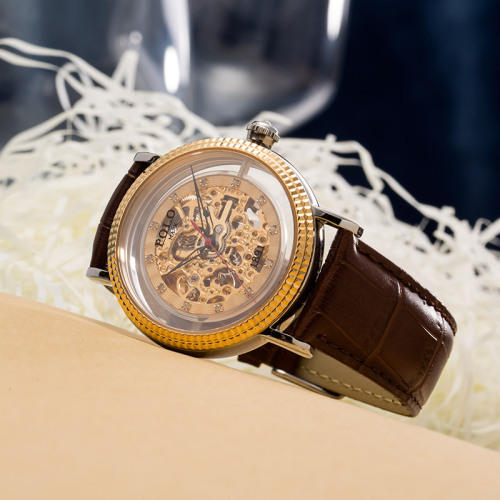 保罗马克悬浮全镂空真钻机械表货号120658