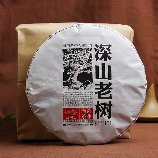 老同志普洱茶熟茶饼茶 2017年171批深山老树熟茶 500g 商品图0