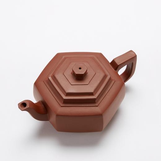 【现壶】六方雪华壶 朱泥 200cc