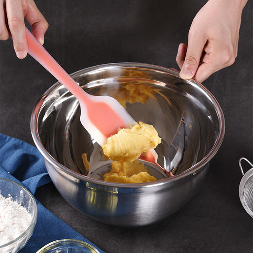 百钻不锈钢打蛋盆 加深带刻度家用和面盆 做蛋糕打发奶油烘焙工具 商品图2