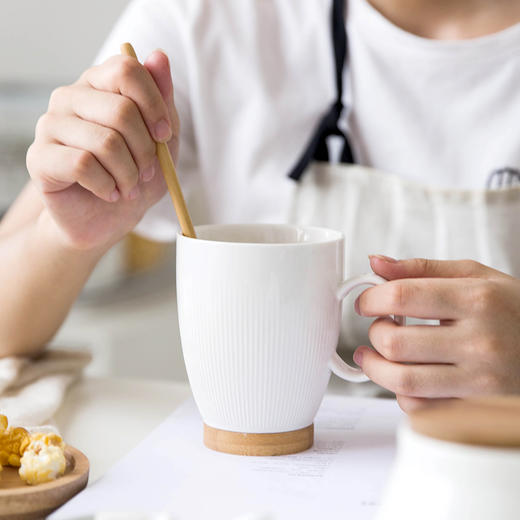 摩登主妇日式木盖系列陶瓷茶具家用茶壶茶杯杯架奶罐糖罐茶具套装1 商品图1