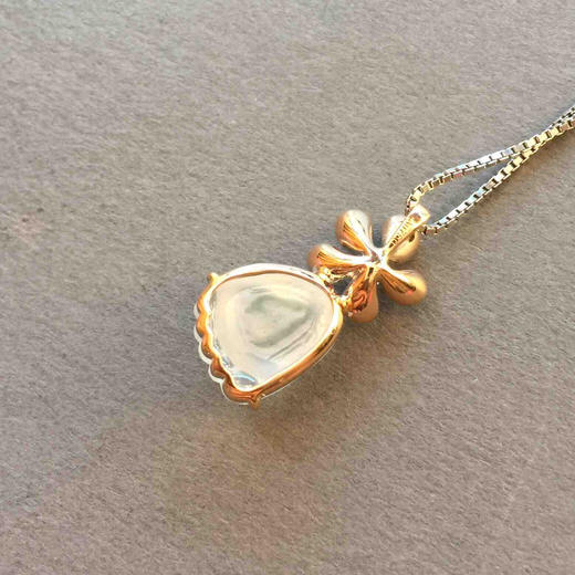 翡翠高冰种知足常乐18k白金钻石镶嵌 商品图3