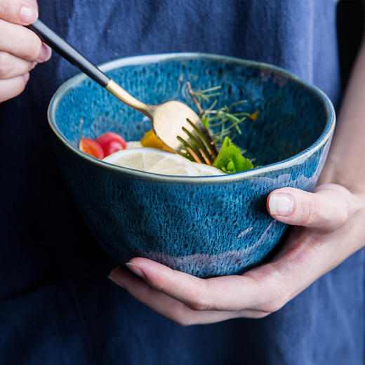 摩登主妇创意陶瓷米饭碗汤碗瓷碗家用面碗汤碗复古沙拉碗水果碗1 商品图0