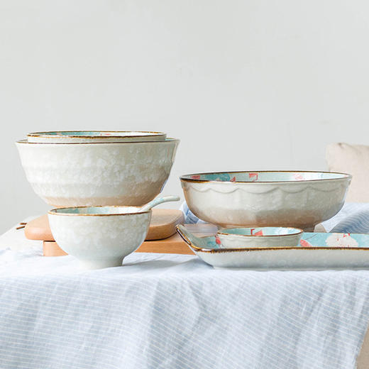 摩登主妇创意日式玉兰花手绘陶瓷餐具米饭碗汤碗面碗家用菜盘鱼盘1 商品图3