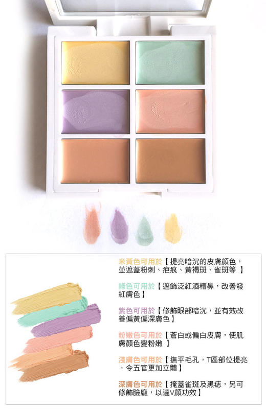 一盘搞定所有遮瑕！NYX 6色遮瑕修容盘 商品图2