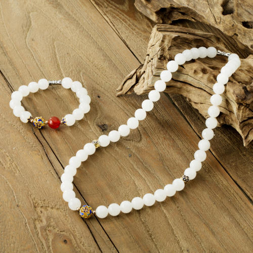 琦玉坊雍容华贵和田玉串珠项链货号120196