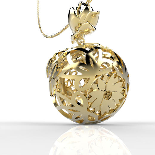 爱莎许愿工艺 金葫芦系列 金葫芦莲花项链 商品图2