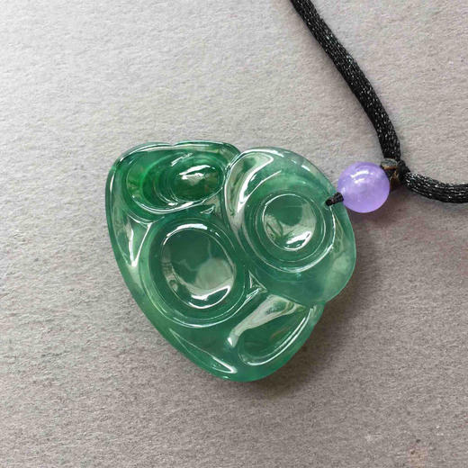 翡翠冰种满绿阳绿俏色弥勒佛 商品图4