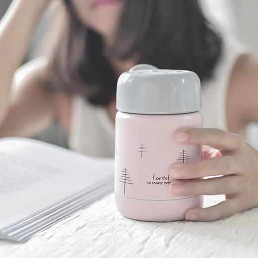 韩版创意forest保温杯不锈钢真空杯学生儿童卡通手拿糖果色水杯