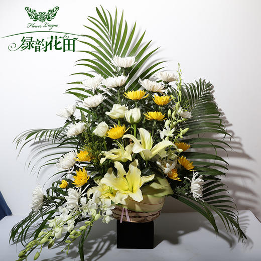 菊花手提花篮扫墓祭奠追悼念鲜花速递同城清明节重阳节祭祖