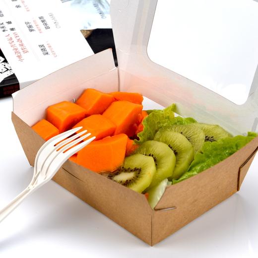 喇叭花沙拉盒一次性牛皮防水纸餐盒水果沙拉便当外卖打包盒快餐盒 商品图4